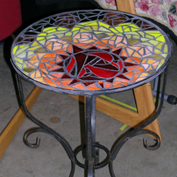 Sunrise flower mosaic table